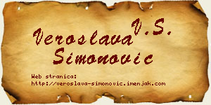 Veroslava Simonović vizit kartica
